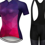Women's Short Sleeve Cycling Jersey with Bib Shorts