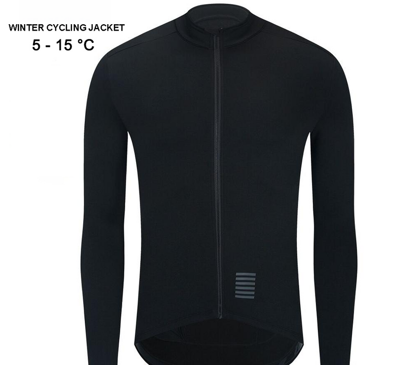 Black Thermal Fleece Men Cycling Jacket