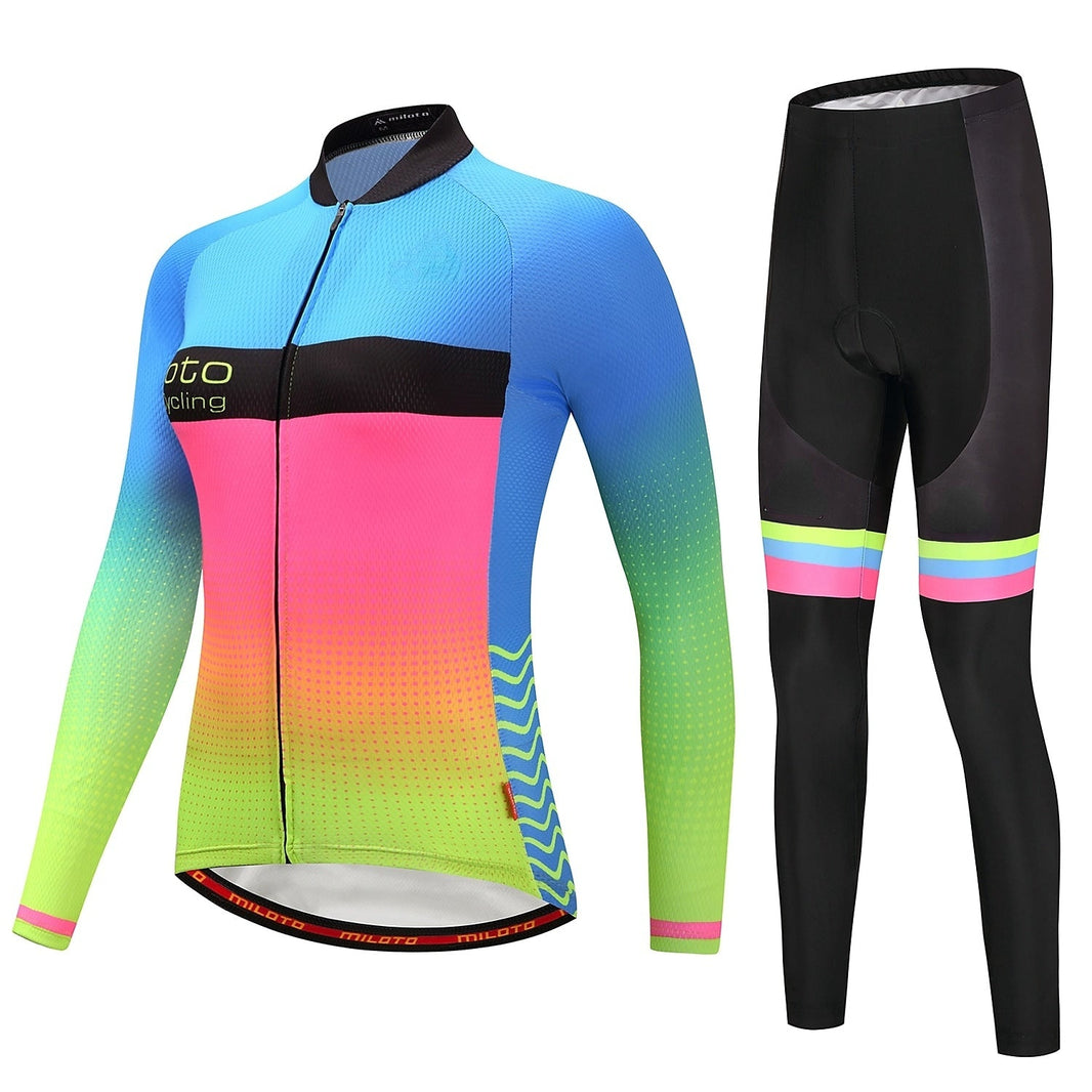 Women's Long Sleeve Cycling Jersey with Tights Cycling Jacket with Pants