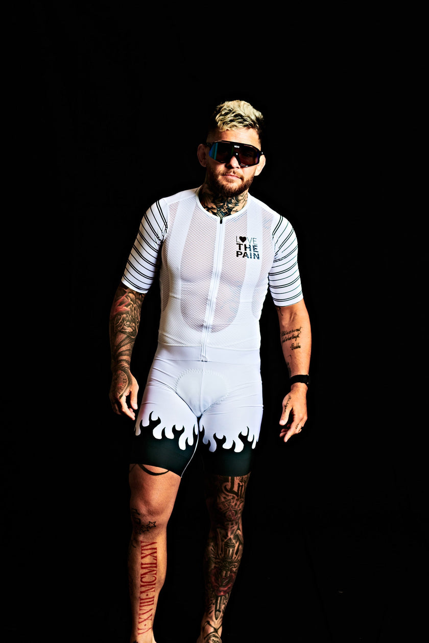 "White Flames"  Galaxy Cycling Suit