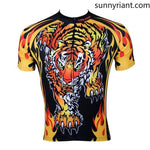 Cool Personality 3D Tiger Short Sleeved Cycling Jersey