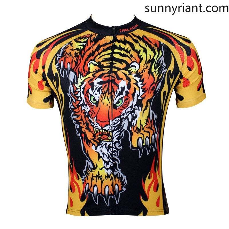 Cool Personality 3D Tiger Short Sleeved Cycling Jersey