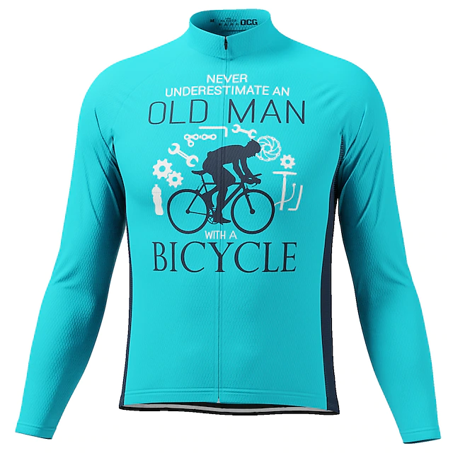 Old Man Men's Long Sleeve Cycling Jersey Spandex Polyester