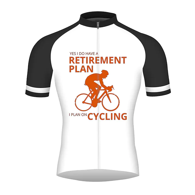 Sunnyriant Funny Retirement Plan Men's Short Sleeve Cycling Jersey