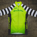 Fluorescent Green Zebra Print Professional Cycling Top