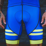 "Blue King" Style Blue Green Striped Professional Cycling Shorts