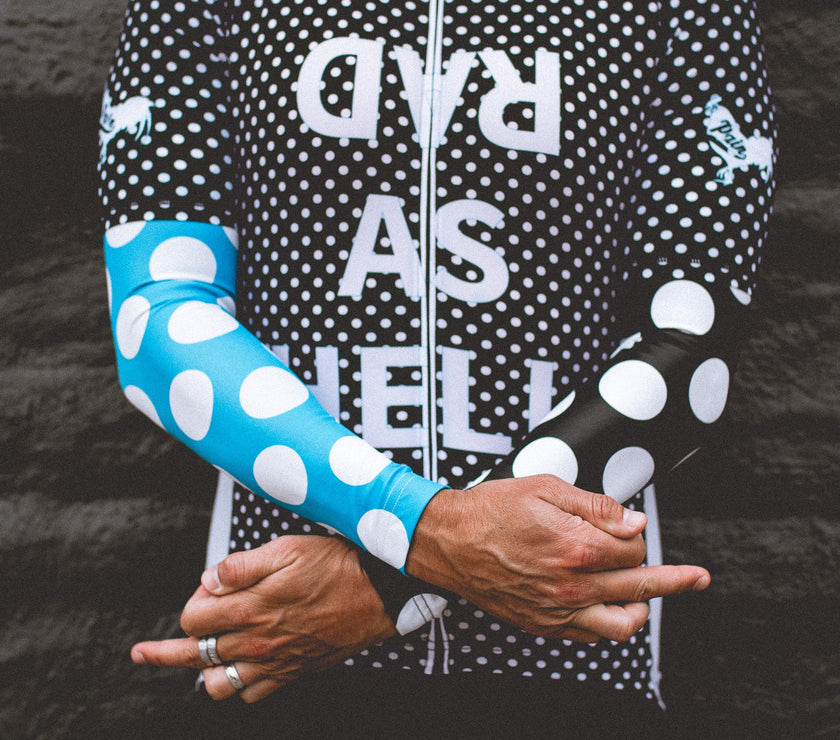 "RAD As Hell" Black and White Polka Dot Spring and Summer Cycling Jersey