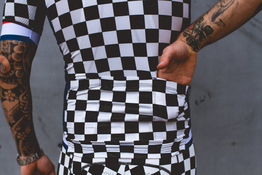 Checkerboard Mountain Race Professional Cycling Wear Breathable Comfortable