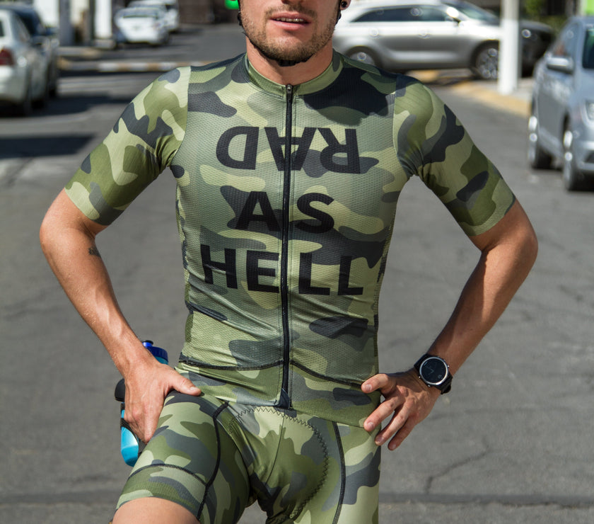 Army Green One Piece Cycling Suit Professional Riding Series-Top