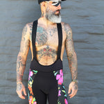 Black Patchwork Floral Series Breathable Quick-drying Cycling Pants