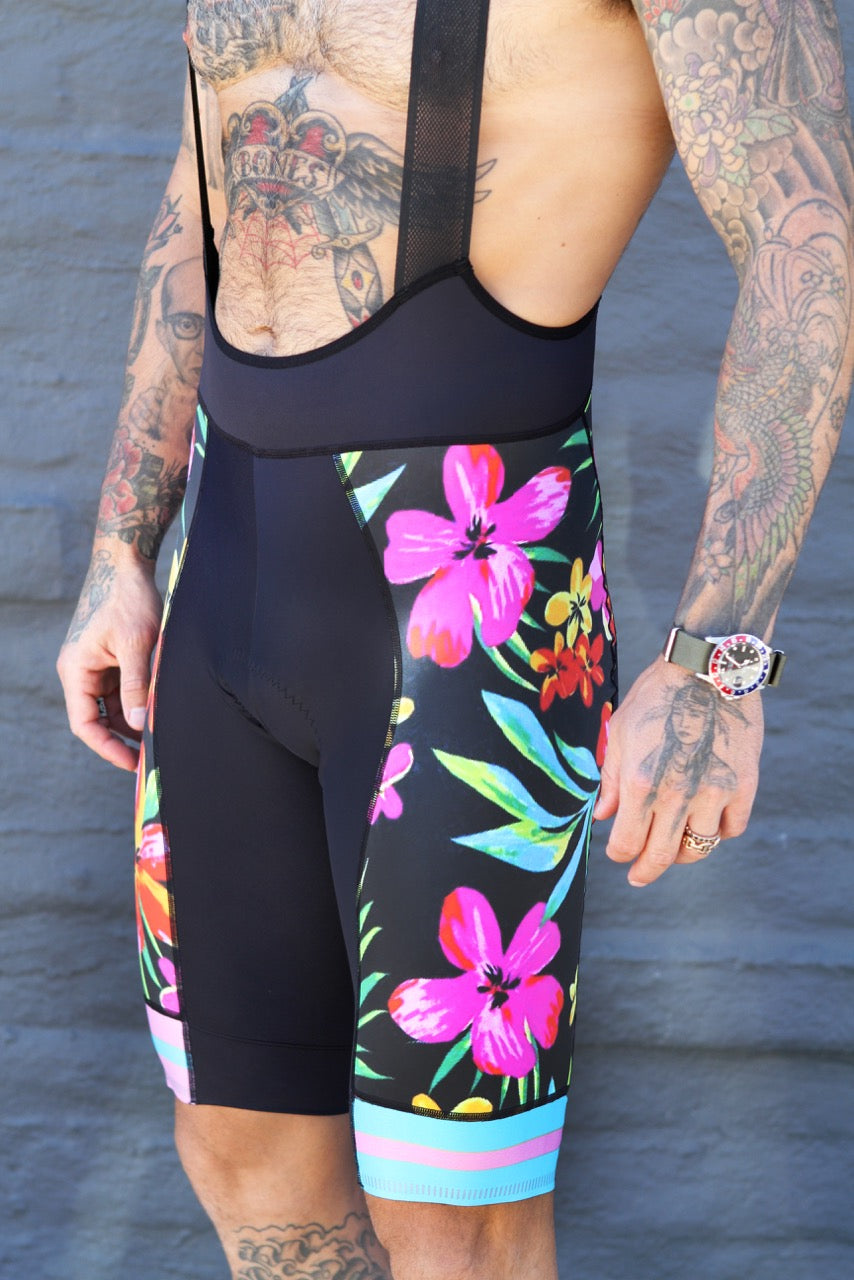 Black Patchwork Floral Series Breathable Quick-drying Cycling Pants