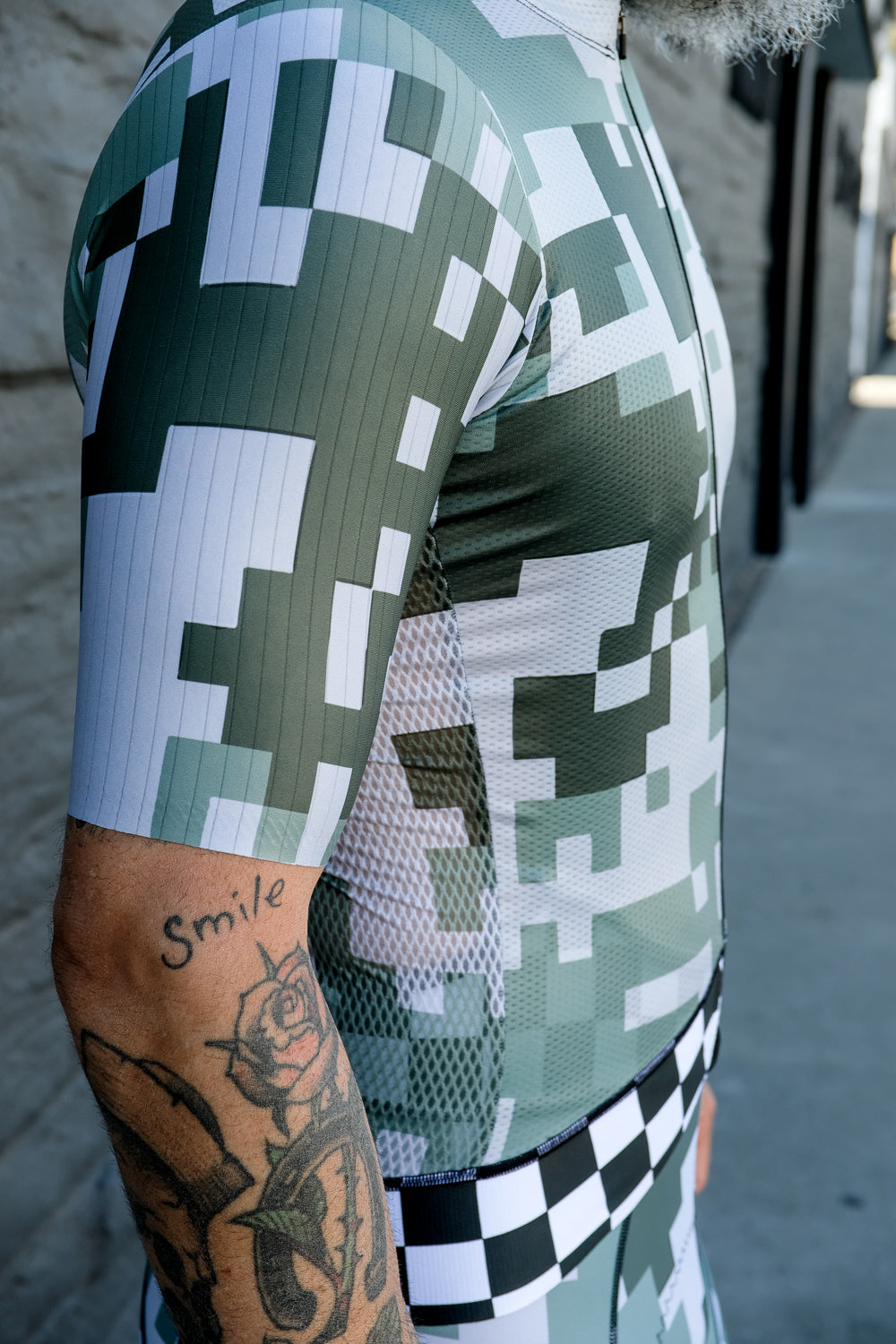 Army Green Pattern Cycling Jersey Professional