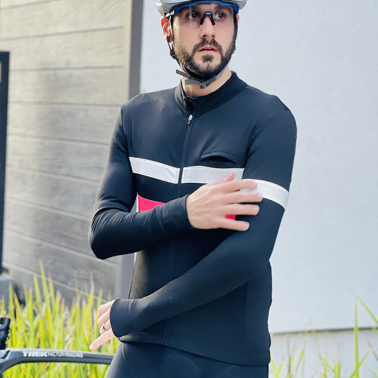 Reflective Warm Long Sleeve Men's Cycling Jersey