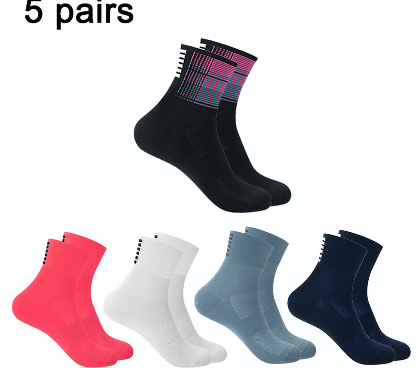 Breathable Sport Cycling Short Socks 5 Pairs