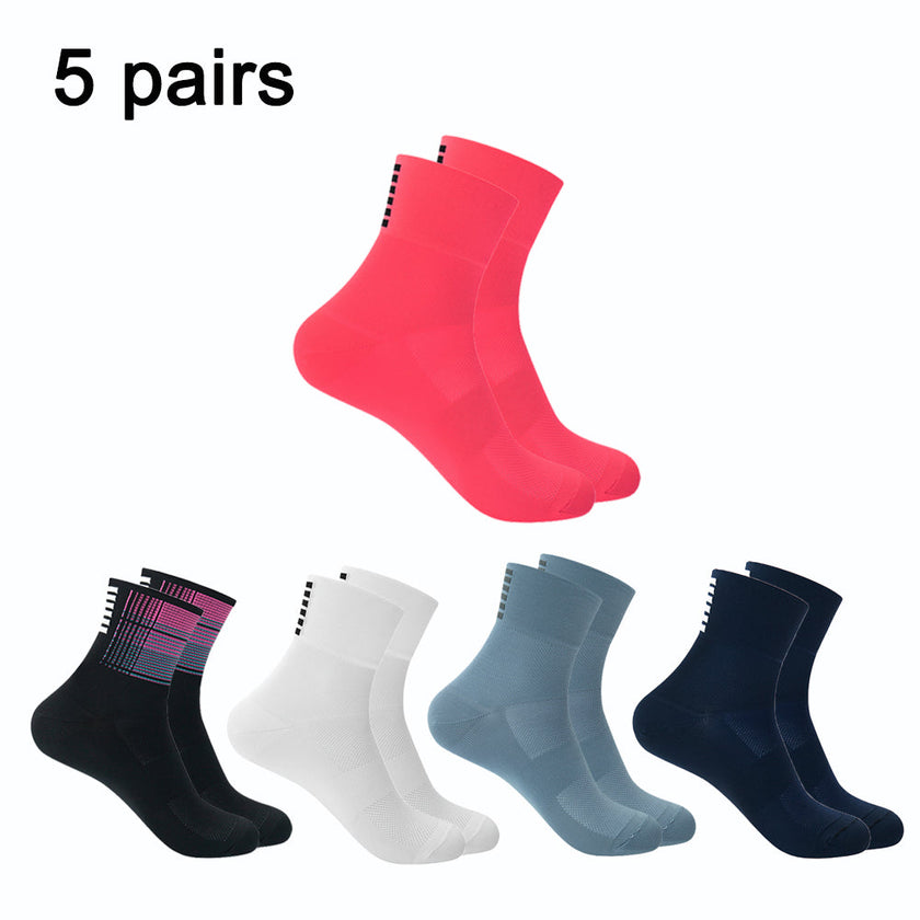 Breathable Sport Cycling Short Socks 5 Pairs