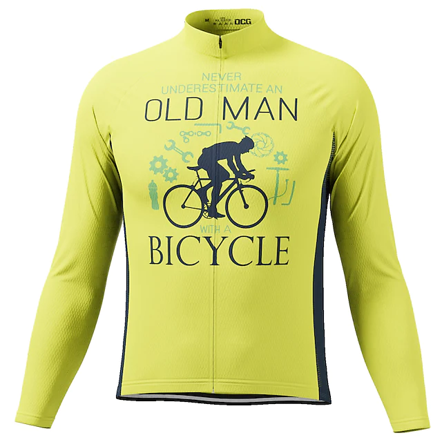 Old Man Men's Long Sleeve Cycling Jersey Spandex Polyester