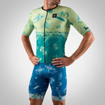 Wattie Ink Team Cycling Jersey Suit Blue-green