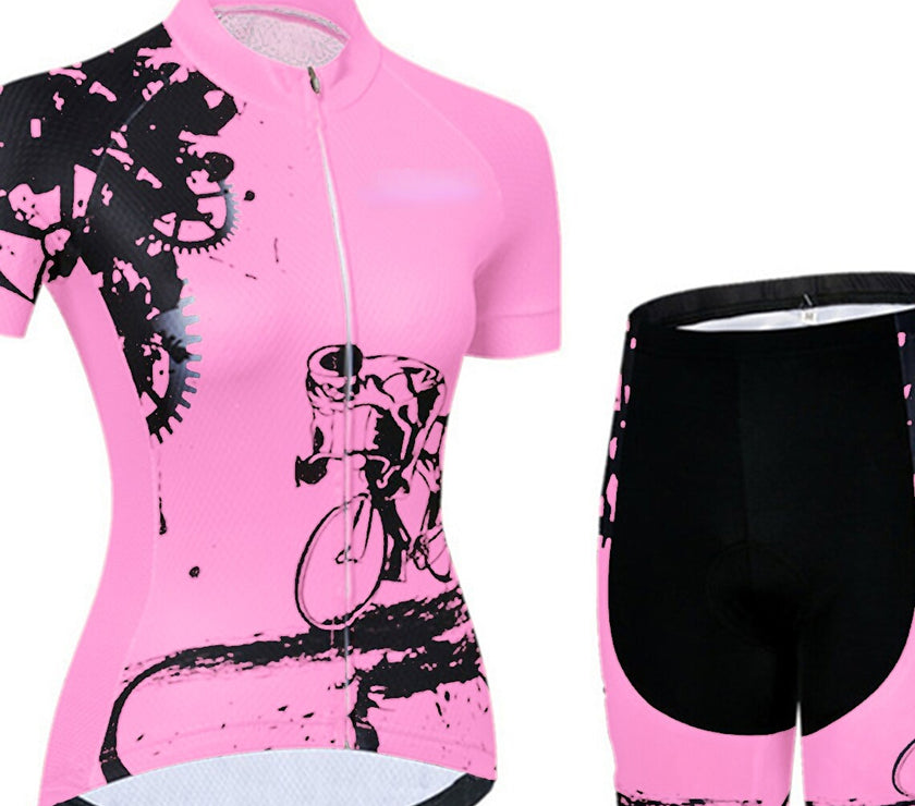 Women's Short Sleeve Cycling Jersey with Shorts