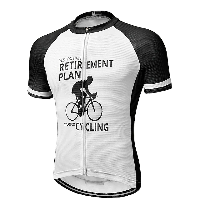 Sunnyriant Funny Retirement Plan Men's Short Sleeve Cycling Jersey