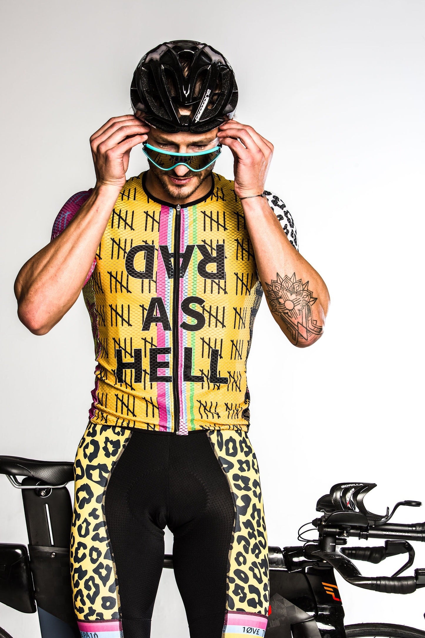 Yellow Leopard Design Professional Quick Dry Cycling Suit