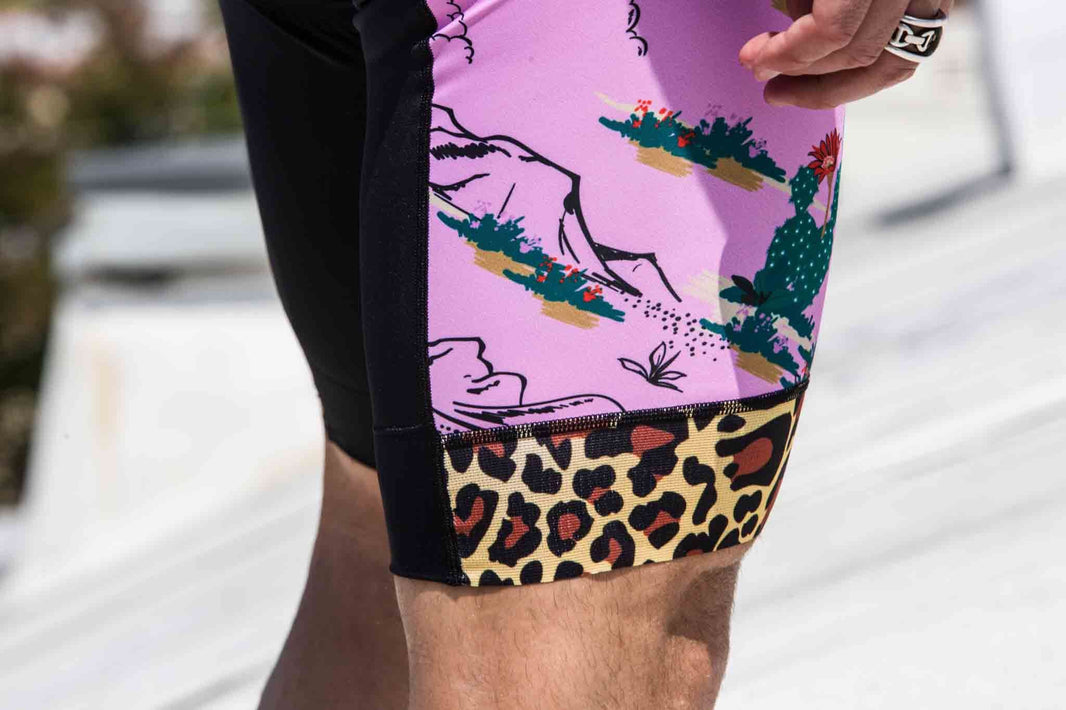 Pink Leopard Print Design Cycling Pants