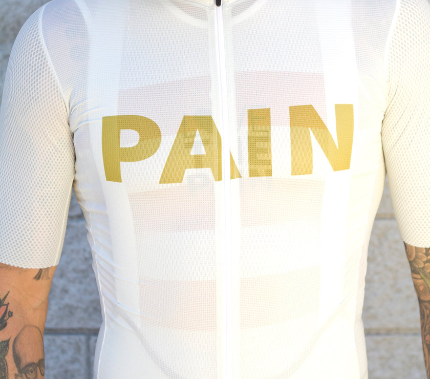 "PAIN'' White Sports Cycling Top Professional Cycling Wear