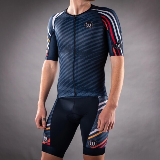 Wattie Ink Team Cycling Jersey Suit Navy blue