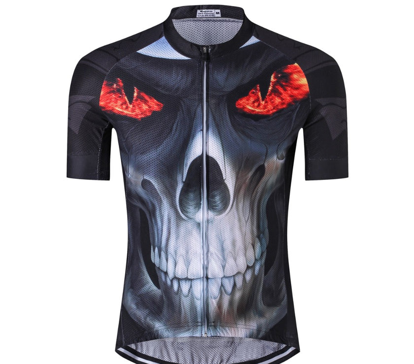 Fire Skull 3D Men Cycling Jersey Bike Bicycle Short Sleeves Jersey