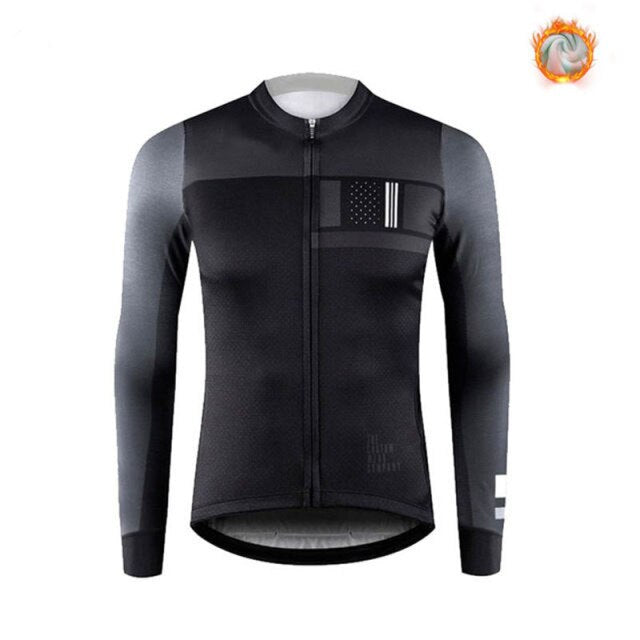 Spain Winter Thermal Fleece Jacket Cycling Jersey Long Sleeve