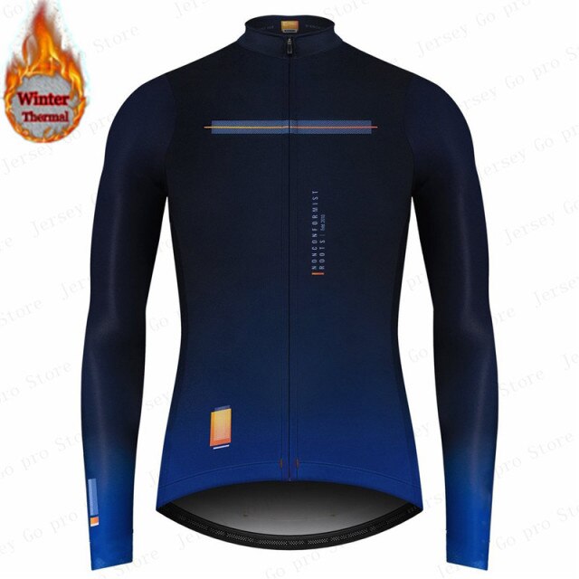 Spain Winter Thermal Fleece Jacket Cycling Jersey Long Sleeve