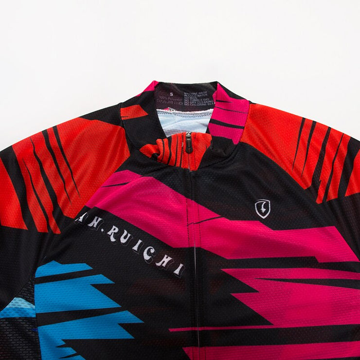 Men Long Sleeve Bicycle Cycling Sets Quick Dry Colorful Pattern