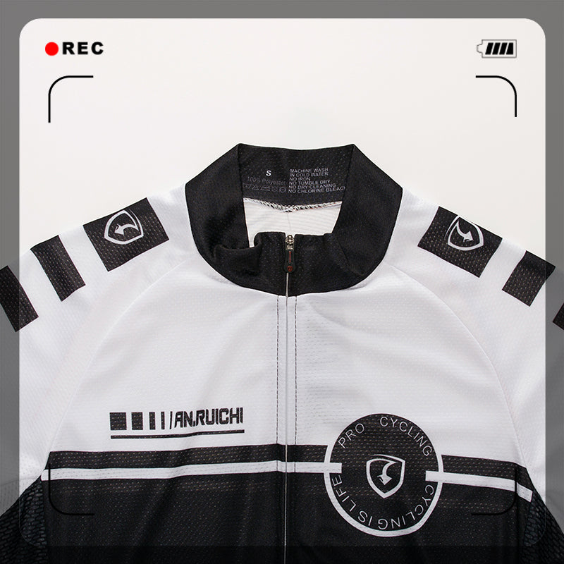 Men Long Sleeve Bicycle Cycling Sets Quick Dry White Matches