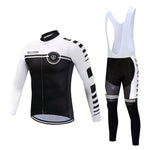 Men Long Sleeve Bicycle Cycling Sets Quick Dry White Matches