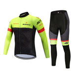 Men Long Sleeve Bicycle Cycling Sets Anti-sweat Contrast