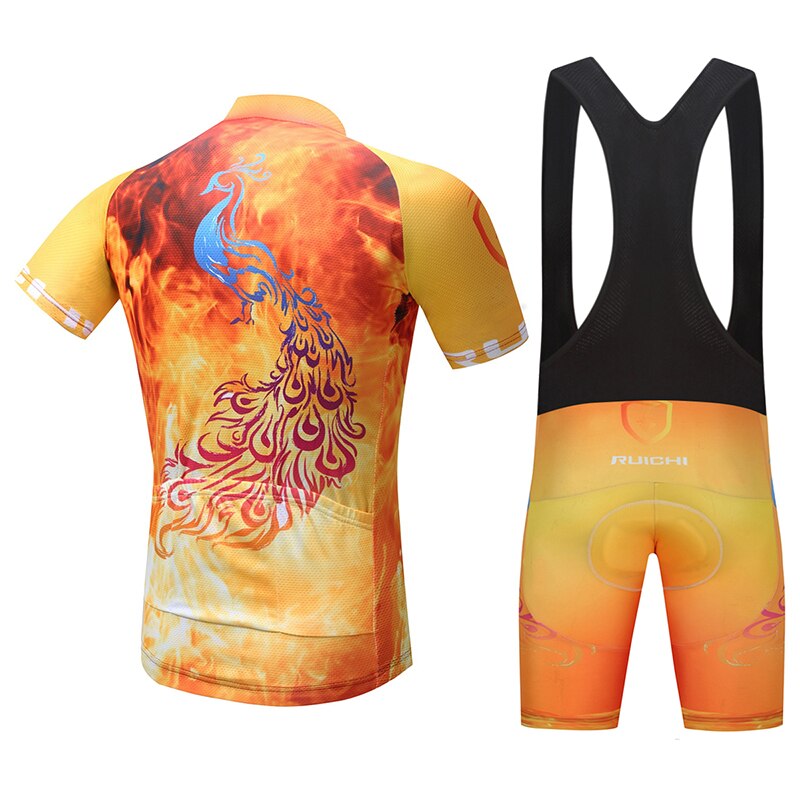 Unisex Quick Dry Cycling Sets Anti-sweat Phoenix Pattern