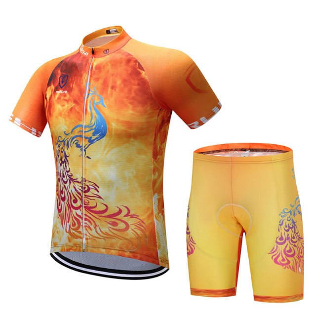 Unisex Quick Dry Cycling Sets Anti-sweat Phoenix Pattern