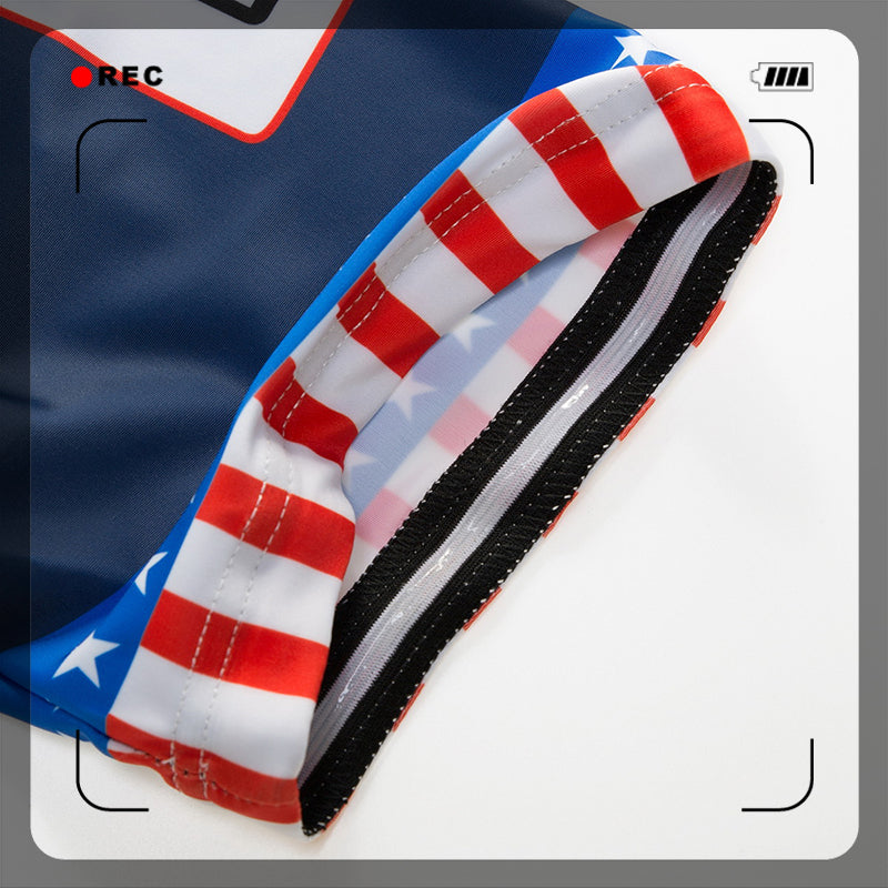Unisex Anti-sweat Flag Design 3D Padding Cushion Sport Jerseys
