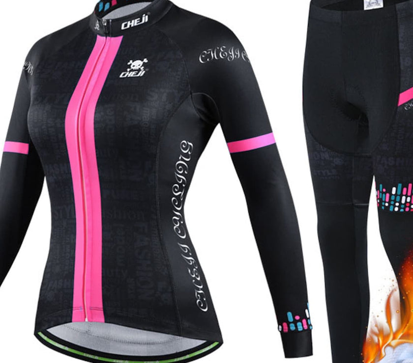 Women's Long Sleeve Cycling Jersey with Tights