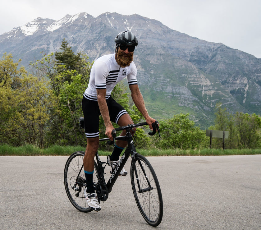 Black and White Stripe Two-piece Professional Quick-drying Cycling Jersey