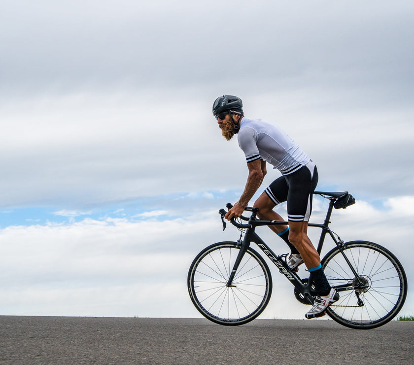 Black and White Stripe Two-piece Professional Quick-drying Cycling Jersey