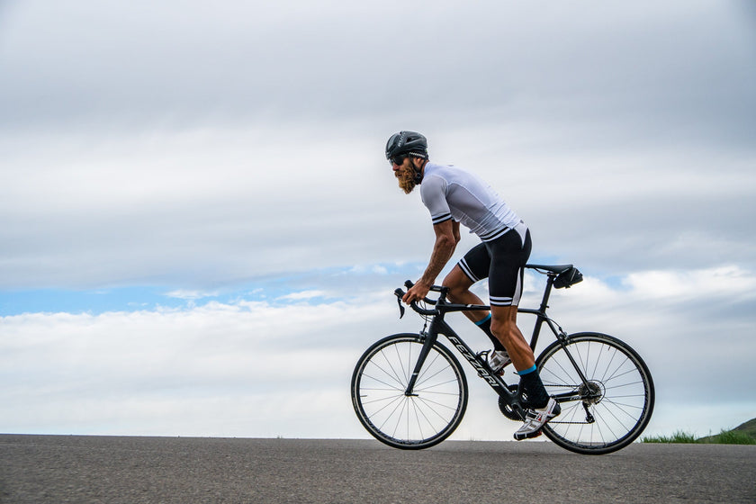 Black and White Stripe Two-piece Professional Quick-drying Cycling Jersey