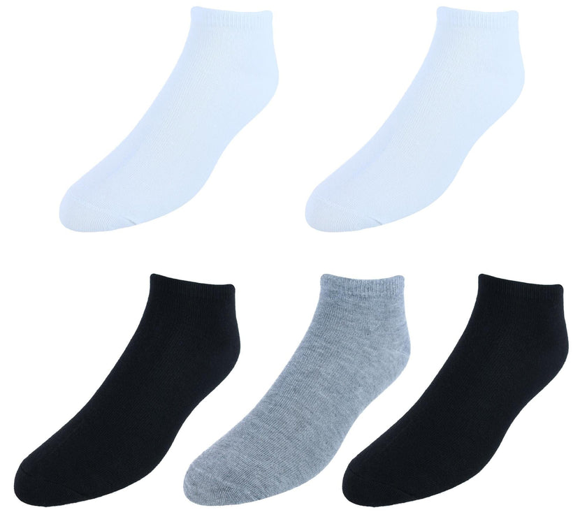 CTM® Men's Quarter Cut Athletic Comfort Socks (5 Pairs)