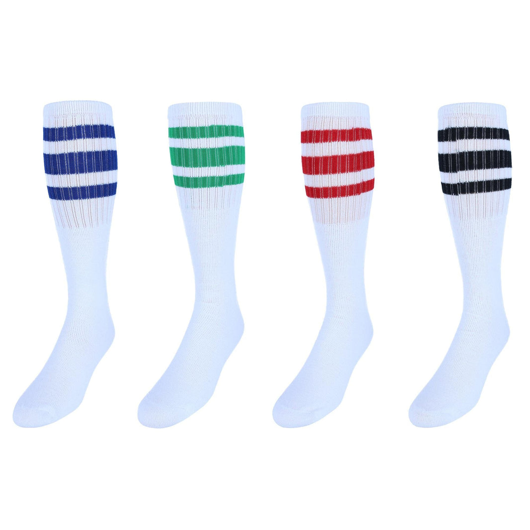 CTM® Men's Big and Tall Striped Tube Socks (4 Pairs)