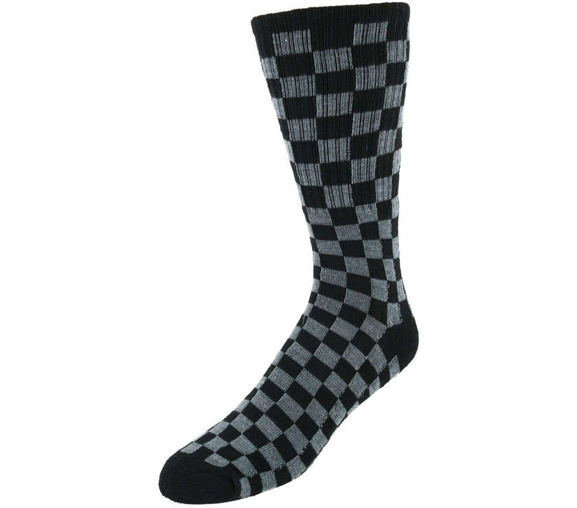 Mad Toro Men's Cotton Blend Race Flag Checkered Socks