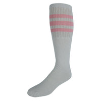 CTM® Striped Top Ribbed Tube Socks (4 Pair Pack)