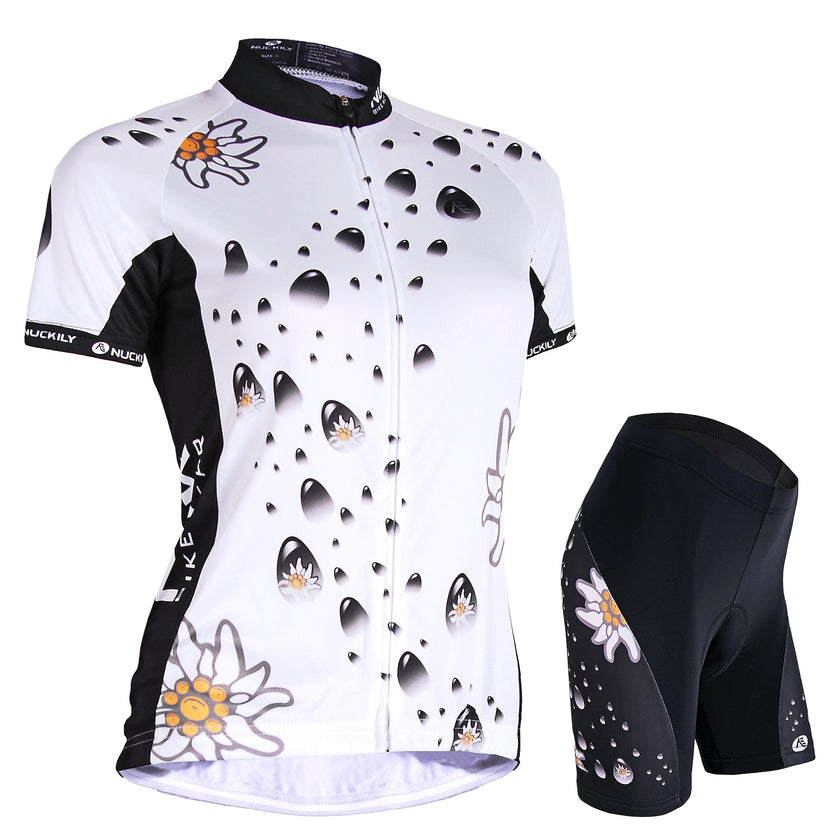 Nuckily Women's Short Sleeve Cycling Jersey with Shorts