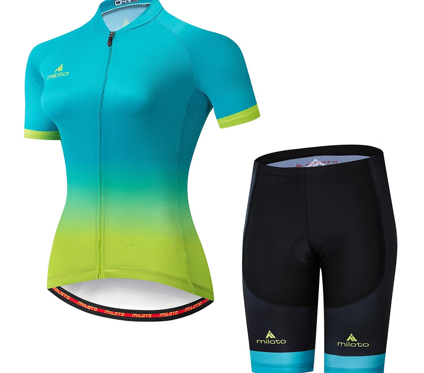 Women's Short Sleeve Cycling Jersey with Shorts