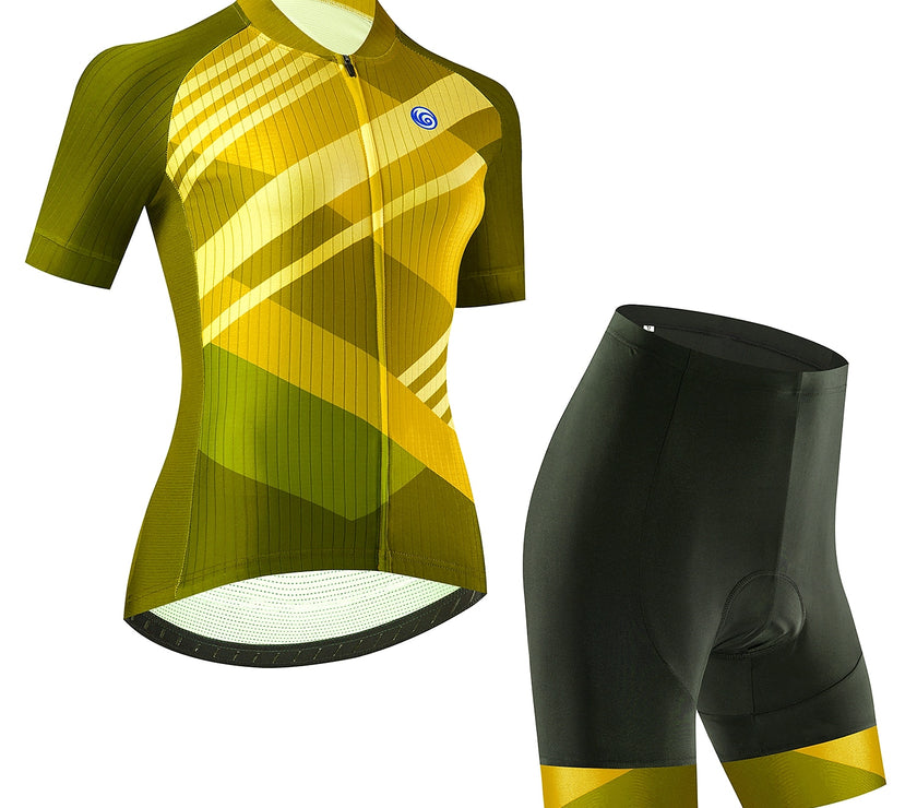 Women's Short Sleeve Cycling Jersey with Bib Shorts Cycling Jersey